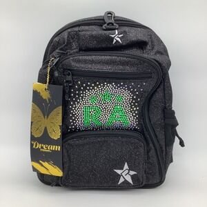 Rebel Athletic Dream Baby Backpack‎ Black Glitter Rhinestone Dance Cheer New